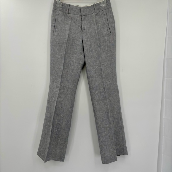 Banana Republic 100% Linen Grey Martin Trouser Pants Size 0P - Picture 3 of 11